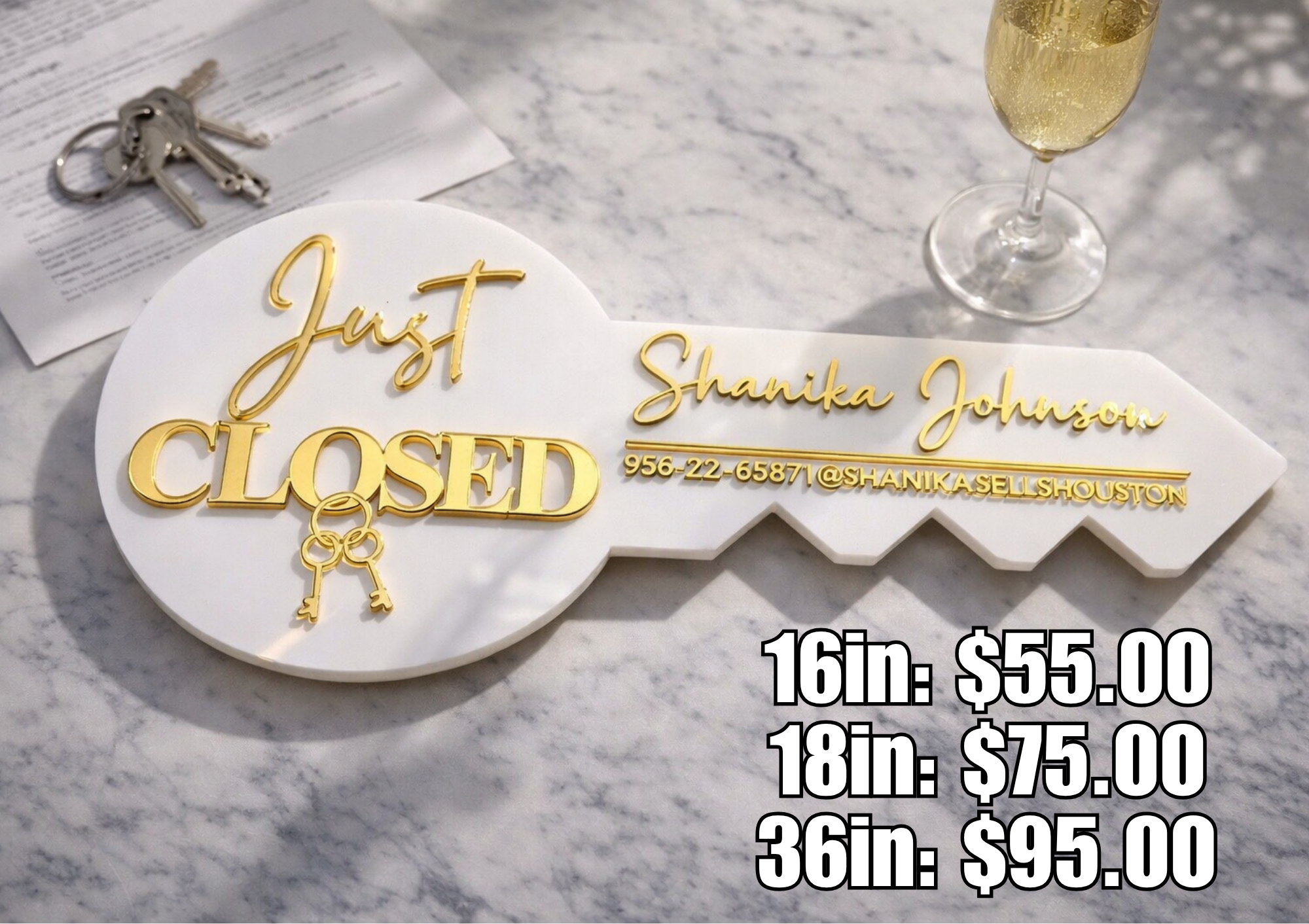 Acrylic Realtor Key (Photo Prop)