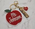 Personalized Apple Teacher Keychain Set